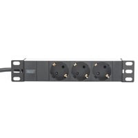 Digitus 1HE Aluminium stekkerdoos 3-voudig 10" 1U stekkerdoos Zwart/aluminium