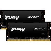 Kingston FURY 16 GB DDR4-3200 (2x 8 GB) Kit laptopgeheugen Zwart, KF432S20IBK2/16, Impact