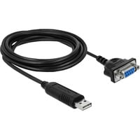 DeLOCK USB 2.0 > Seriell RS-232 adapter Zwart, 1,8 meter