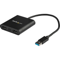 Startech USB-A naar Dual HDMI adapter Zwart/zwart, 4K
