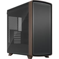 Fractal Design Summit Black TG midi tower behuizing Zwart/houtkleur | 2x USB-A | 1x USB-C | Tempered Glass