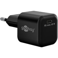 goobay USB-C PD GaN snellader Nano (65 W) Zwart, 1x USB-C, Power Delivery 3.0