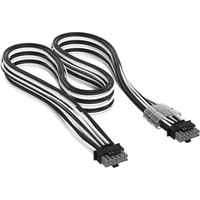 Corsair PCIe 12V-2x6 to PCIe 12V-2x6 600W kabel Zwart/wit, 650 mm