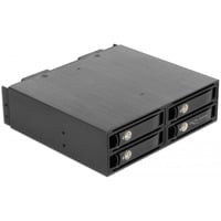 DeLOCK 5.25" Mobile Rack voor 4x 2.5" U.2 NVMe SSD inbouwframe Zwart