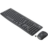 Logitech MK295 Silent Wireless Keyboard and Mouse Combo, desktopset Donkergrijs, BE Lay-out