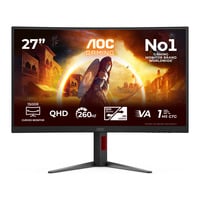 AOC CQ27G4Z2 27" curved gaming monitor Zwart/rood, 1x DisplayPort, 2x HDMI, 260 Hz / 400 Hz