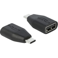 DeLOCK USB Data Blocker USB Type-C naar Type-A adapter Zwart