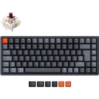 Keychron K2-C3H, toetsenbord Zwart, BE Lay-out, Gateron G Pro Brown, RGB-leds, 65%, Double-shot ABS, Hot-swappable, Bluetooth