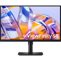 Samsung ViewFinity S8 S80UH 27" 4K Ultra HD monitor Zwart, 1x DisplayPort, 1x HDMI, 1x USB-C, 3x USB-A, 1x RJ-45