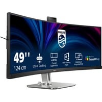 Philips 49B2U6900CH 48.8" Curved UltraWide monitor Donkergrijs/zilver, Webcam, HDMI, DisplayPort, USB-C, LAN, Audio 