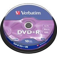 Verbatim DVD+R 4,7 GB Matt Silver blanco dvd's 16x, 10 stuks