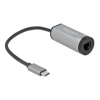 DeLOCK USB-C > Gigabit LAN met Power Delivery-aansluiting adapter Grijs, 0,155 meter