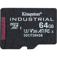 Kingston Industrial microSDXC 64GB geheugenkaart Zwart, Klasse 10, UHS-I, U3, V30, A1