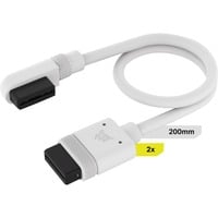 Corsair iCUE LINK Slim 1x 90° kabel Wit, 0,2 meter