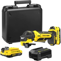 Stanley FATMAX V20 18V Brushless Oscillerende Multitool multifunctioneel gereedschap Geel/zwart, Koffer, 2 accu's (2.0Ah) en oplader (2A) inbegrepen