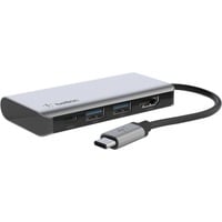 Belkin CONNECT Meerpoorts 4-in-1 USB-C dockingstation Grijs/zwart