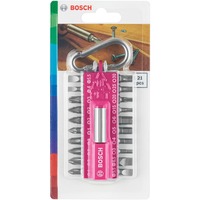 Bosch Schroefbitset met karabijnhaak Pink, 21-delig