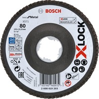 Bosch X-LOCK Lamellenschijf BfM,125mm,K80 slijpschijf 