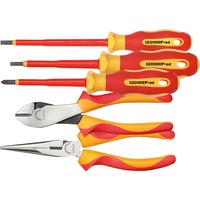 GEDORE VDE-Werkzeugsatz 2xZange+PH+SL 5 gereedschapsset Rood/geel