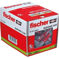 fischer DUOPOWER 10x80 plug Lichtgrijs/rood