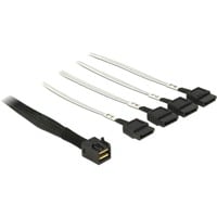 DeLOCK Mini SAS HD SFF-8643 > 4x SATA 7-Pin kabel Zwart, 0,5 meter