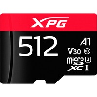 ADATA Gaming microSDXC 512 GB XPG Game UHS-I U3 geheugenkaart Zwart/rood, UHS-I U3, Class 10, V30, A1
