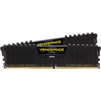 Corsair 16 GB DDR4-2400 (2x 8 GB) Kit werkgeheugen Zwart, CMK16GX4M2A2400C16, Vengeance LPX, XMP
