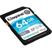 Kingston Canvas Go! Plus SDXC 64 GB geheugenkaart Zwart, UHS-I U3, Class 10, A2