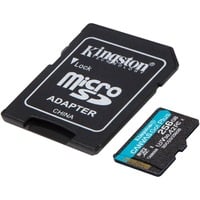 Kingston Canvas Go! Plus microSDXC 256 GB geheugenkaart Zwart, Incl. adapter, Class 10, UHS-I U3, V30, A2