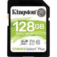 Kingston Canvas Select Plus SDXC 128 GB geheugenkaart Zwart, SDS2/128GB, Class 10 UHS-I U3