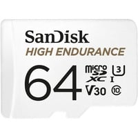 SanDisk High Endurance microSDXC 64 GB geheugenkaart Wit, Class 10, V30, U3, Incl. adapter