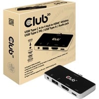 Club 3D USB Type C 4-in-1 Hub dockingstation Zwart/wit