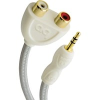 Audioquest FLX-Mini 3.5mm naar 2x RCA adapter Wit