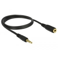 DeLOCK 3,5 mm 5-pin (male) naar 3,5 mm 5-pin (female) kabel Zwart, 1 meter