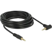 DeLOCK 3,5 mm naar 3,5 mm 90° kabel Zwart, 5 meter