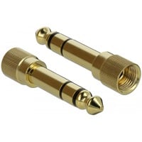 DeLOCK 6,35 mm stereo plug (male) naar 3,5 mm stereo jack 3-pin (female) adapter Goud