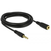 DeLOCK Stereo Jack 3,5 mm 5-Pin (male) > 3,5 mm 5-Pin (female) kabel Zwart, 3 meter