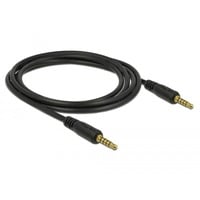 DeLOCK Stereo Jack 3,5 mm 5-Pin (male) > 3,5 mm 5-Pin (male) kabel Zwart, 2 meter