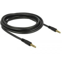 DeLOCK Stereo Jack 3,5 mm 5-Pin (male) > 3,5 mm 5-Pin (male) kabel Zwart, 3 meter