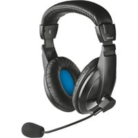 Trust Quasar Headset over-ear Zwart/blauw, 21661, Pc
