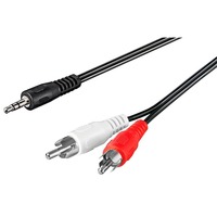 goobay 3,5 mm jack naar 2x stereo RCA (Tulp) kabel Zwart, 1,5 meter