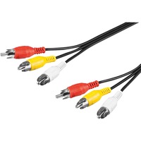 goobay Cinchstekker (RCA) kabel Zwart, 2 meter