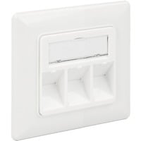 DeLOCK Keystone Wall Outlet 3 Port compact doos Wit