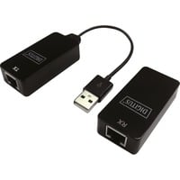 Digitus USB-Extender usb-hub Zwart, USB 2.0, tot 50 meter