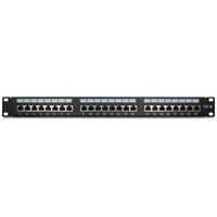 Inter-Tech 19" CAT5e STP Patchpaneel 24-Poort Zwart