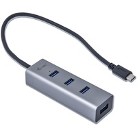 i-tec USB-C Metal HUB 4 Port usb-hub Zwart