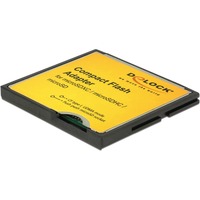 DeLOCK Compact Flash Adapter voor micro SDHC/SDXC kaartlezer Zwart/geel, 61795