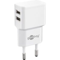 goobay Dual USB-A oplader Wit, 2x USB-A