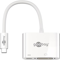 goobay USB-C > DVI + PD adapter Wit, 0,15 meter