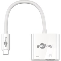 goobay USB-C > HDMI + PD adapter Wit, 0,15 meter